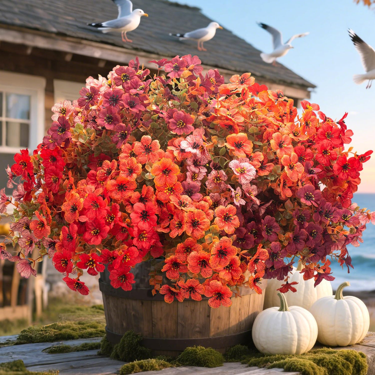 grunyia 20 bundles uv resistant artificial fall flowers, main product view