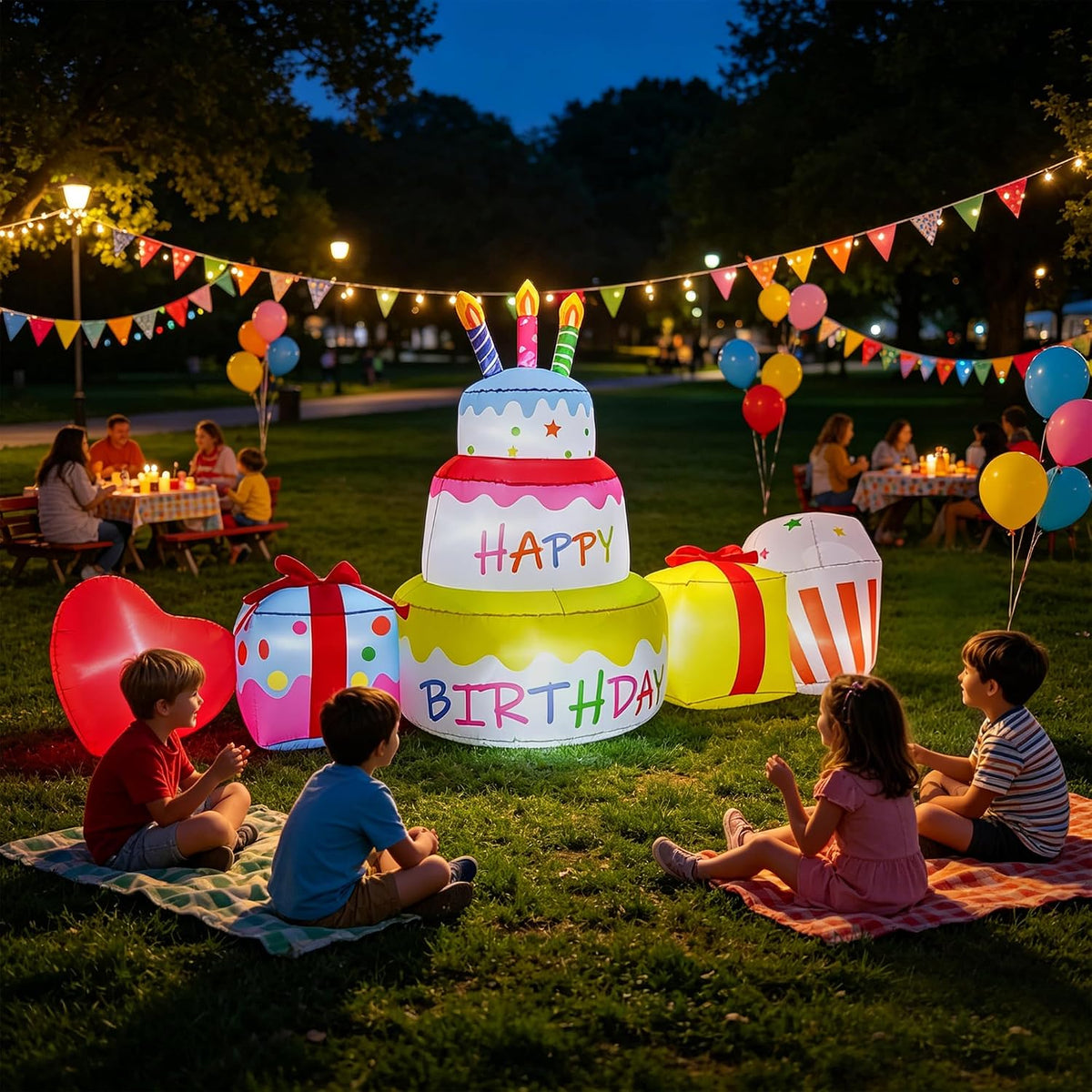 10ft inflatable birthday cake decoration birthday inflatable blow, package contents