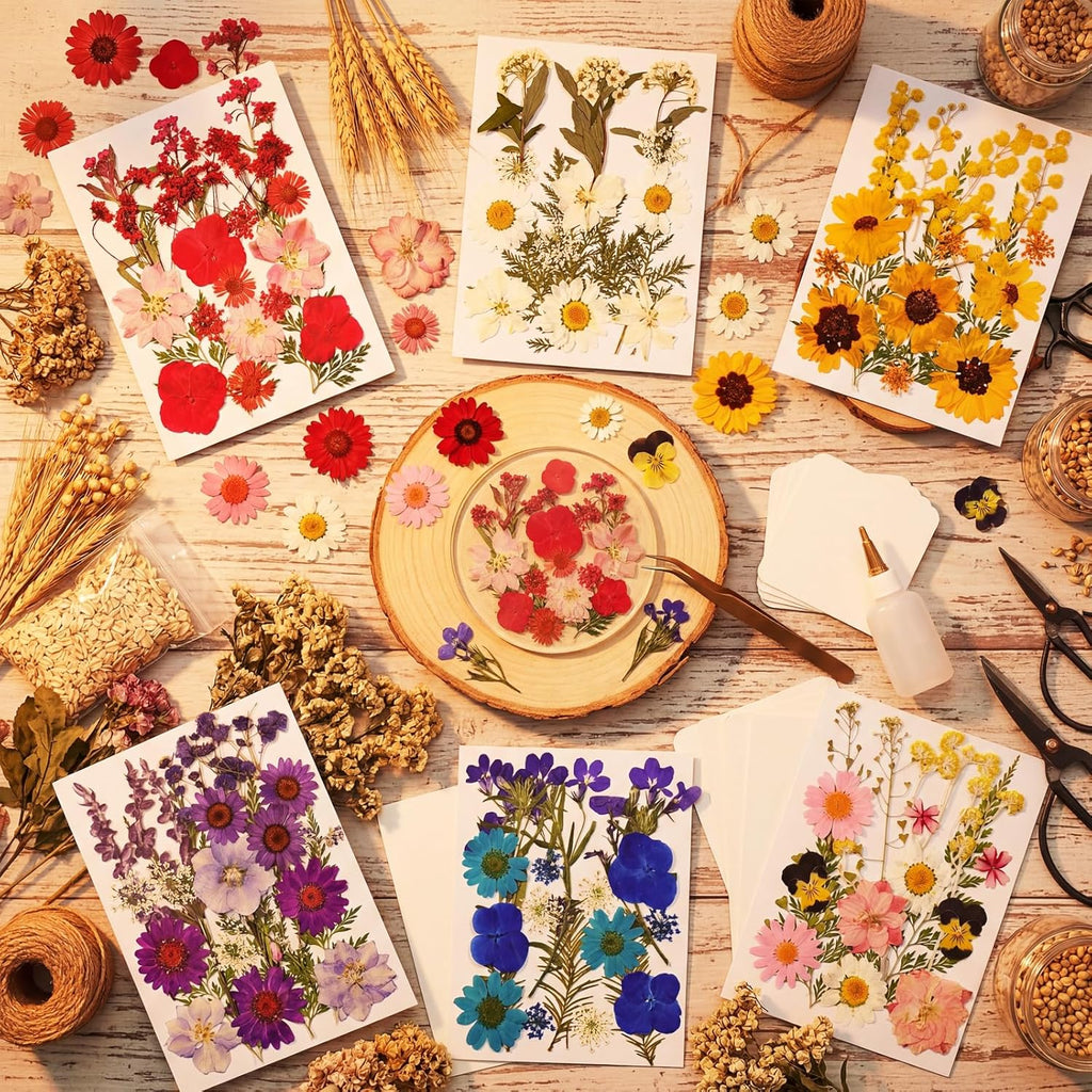 Dried Flowers for Resin, 106pcs Natural Flowers and Leaves Compressed | Vacuum Packed DIY Pressed Flowers for Epoxy, Jewelry, Candles, Soap, Nail Production