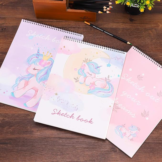 Sketch Book, 100 Pages (50 Sheets), Spiral Bound Artist Sketch Pad, Acid Free Drawing Paper for Drawing, Painting, Sketching or Doodling for Girls