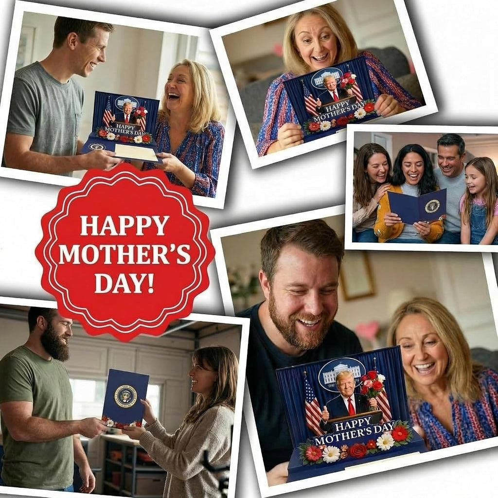 Talking Donald Trump Mothers Day Card - Plays Trump's Real Voice - Pop Up with Lights & Sound, Funny 3D Pop Up Card - Novelty Mothers Day Gifts for Mom or Wife from Son, Daughter or Dad (Podium)