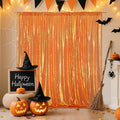 Poise3EHome 6FT x 8FT Orange Sequin Photography Backdrop Curtain for Halloween Party Decoration
