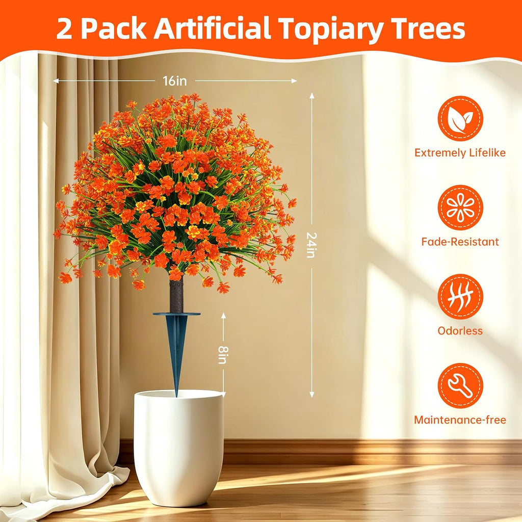 grooy fall 2 pack 24 inches artificial flowers, package contents