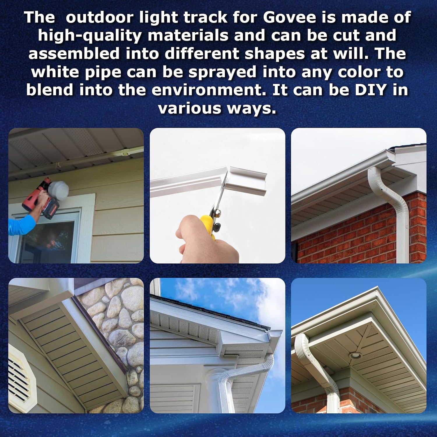 Light Clips for Govee Outdoor Lights H805, Mounting Brackets for Govee (Non-Pro Version H705) Outdoor LED Lights, Install Firmly, Replace 3M Glue (72, Light Clips Track)