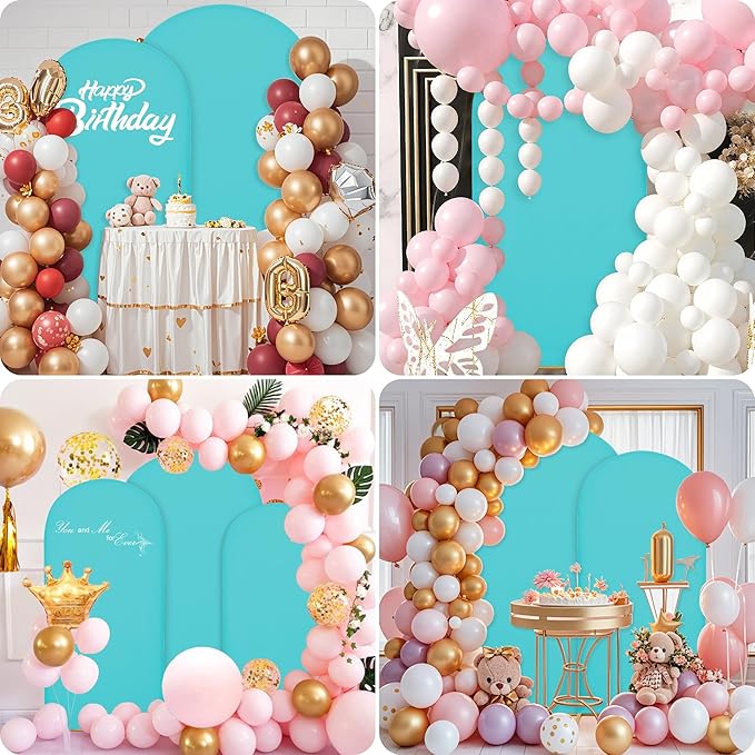 7.2FT Wedding Arch Covers Arch Backdrop Cover Arch Stand Covers Set Arch Cover Spandex Fabric Stretchy Backdrop for Wedding Birthday Party Decoration Baby Shower (Sky Blue)