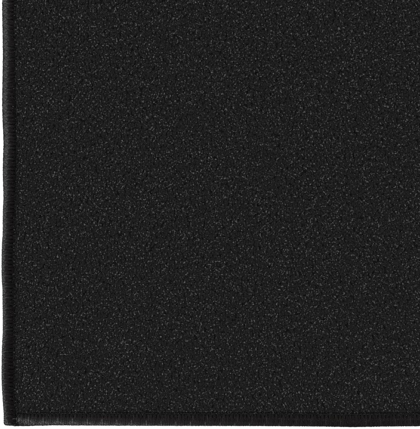 Ottomanson Hallway Runner Rug 2'2" x 6' Non Slip Solid Area Rugs Easy to Clean Laundry Rug Runner Durable & Pet Friendly Floor Carpet Runners for Hallways Entryway Living Room Kitchen, Black
