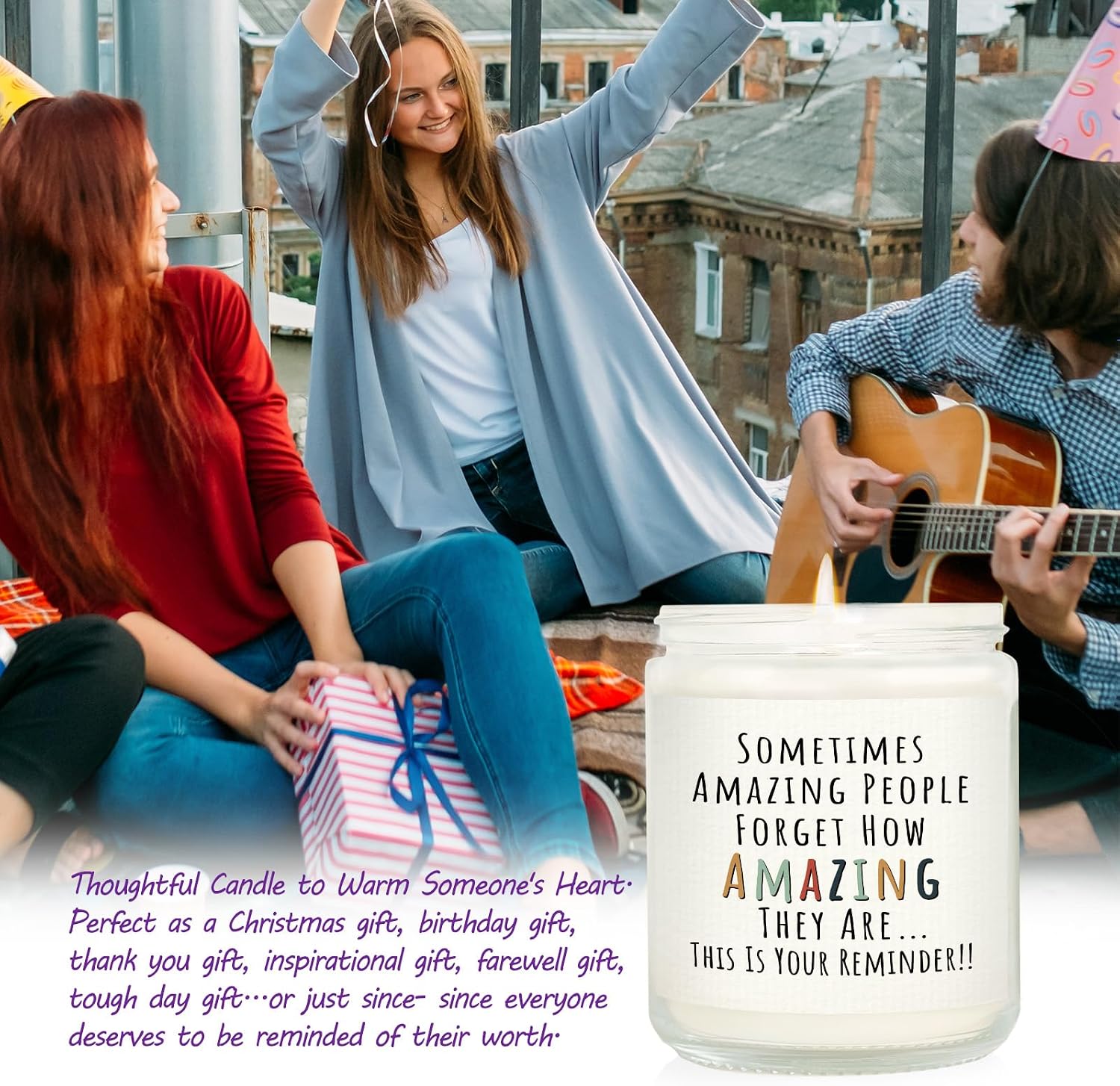 Craftique Gifts for Women, Birthday Gifts for Women- You're Amazing Candle- Friendship/Thank You/Inspirational Gift for Woman Her Friend Teacher Mom Girlfriend Sister Bestie Lavender