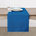 Solino Home Linen Table Runner 48 Inches - 100% Pure Linen Indigo Blue Hemstitch Table Runner 14 x 48 Inch Ideal for Dresser and Coffee Tables - Fall, Autumn, Christmas, Holiday - Classic Hemstitch