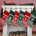 Christmas Stocking Knit Initial Christmas Stockings for Family Farmhouse Monogram Letter Christmas Stockings Christmas Decorations Gift Personalized Stocking Embroidered Letter A