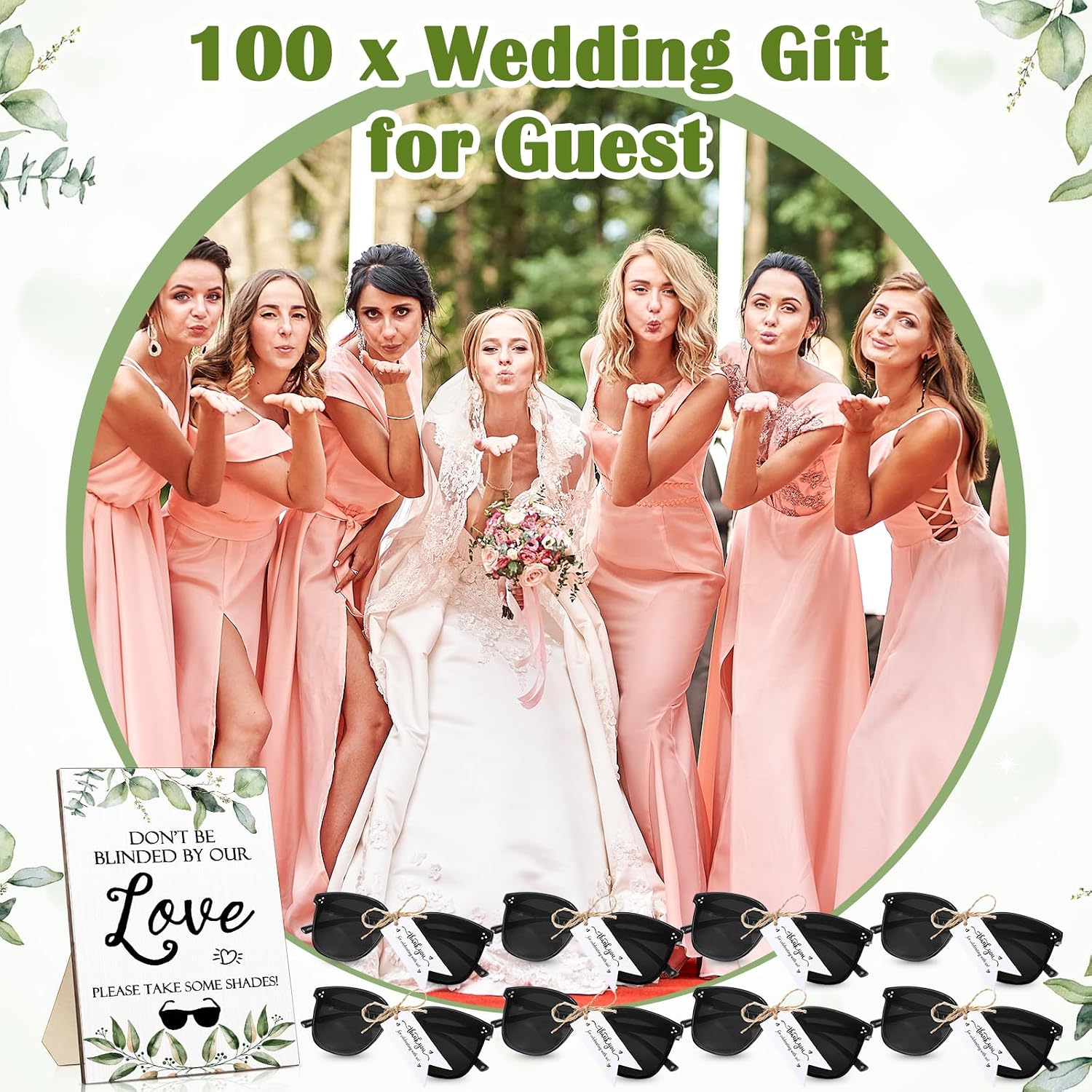 Kanayu Wedding Sunglasses for Guests Wedding Gifts Sign Married Decorations Sunglasses Black Glasses Bridal Party Favors