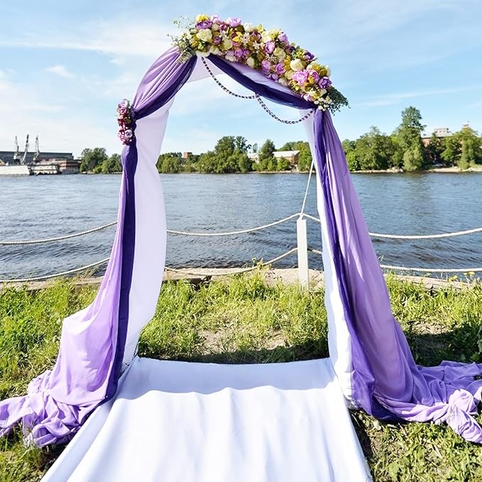Wedding Arch Draping Fabric Lavender Purple Sheer Wedding Arch Drapes for Ceremony Bridal Party Romantic Wedding Decor 19Ft Length x 28" Width 1Panel