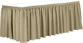 Ultimate Textile Pleat Polyester Fabric Table Skirt - Machine Washable Flame Resistant with Clips for Events, Weddings & Trade Shows, Cut & Sewn in Paterson, NJ - Camel, 7' Shirred Pleat