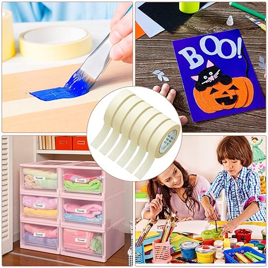 Masking Tape Bulk General Purpose Masking Painting Tape 55 Yards for Painting Home Office School Stationery Arts Crafts Basic Use, Easy Removal(30 Rolls,0.8 Inch)