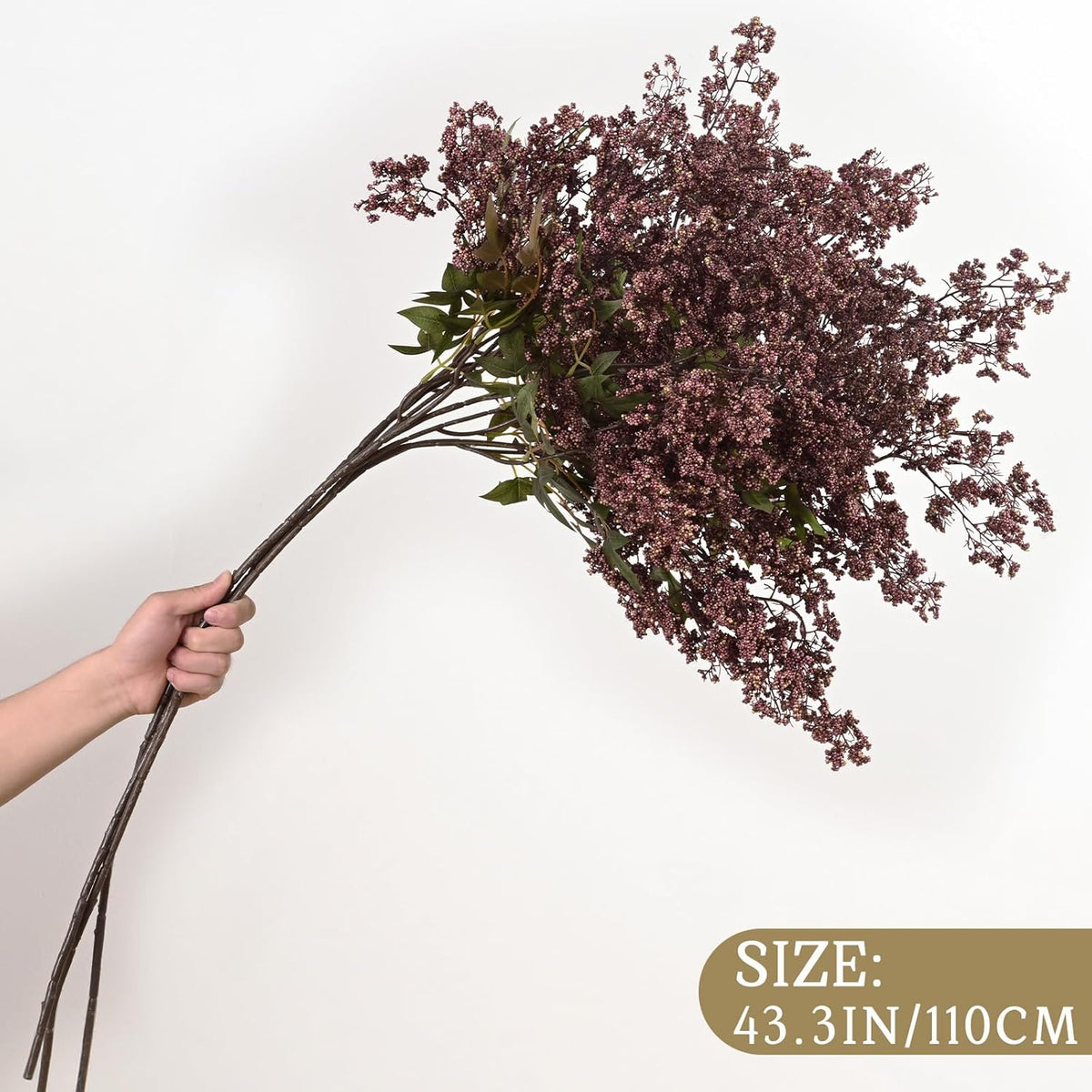 43in faux berry stems, artificial nandina fall decor, close-up detail