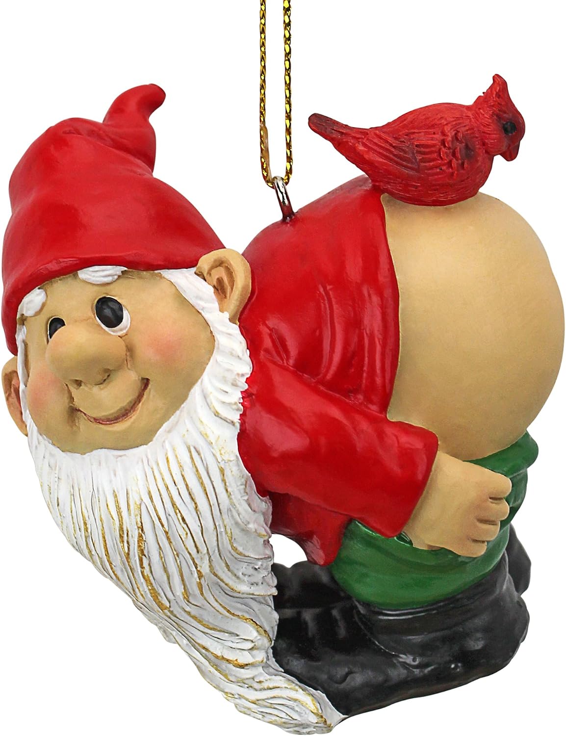 Design Toscano Christmas Ornament - Loonie Moonie Gnome, Garden Gnomes Figurine Statue, 2 Inch
