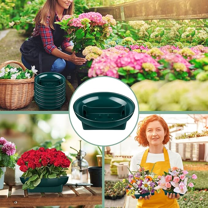 Karenhi 12 Pcs Floral Supplies Green Bowls for Flower Arrangements Large Size 6.3 Inch Floral Foam Bowls for Arrangements Holiday Wedding Fresh Flower Decoration Supplies (Foam Not Include)