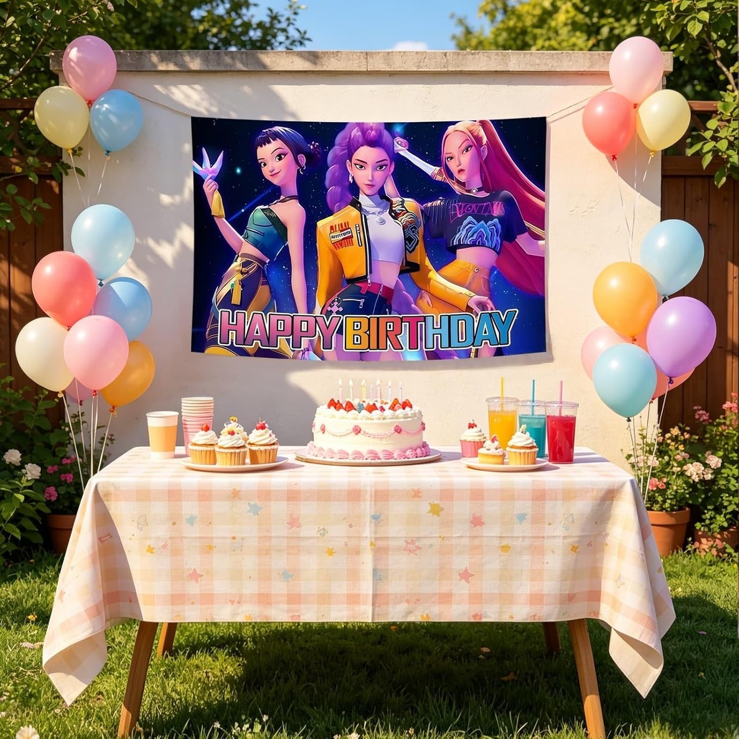 Cartoon Birthday Party Decorations,Happy Birthday Banner Backdrop for Birthday Party Supplies 59 * 39 inches