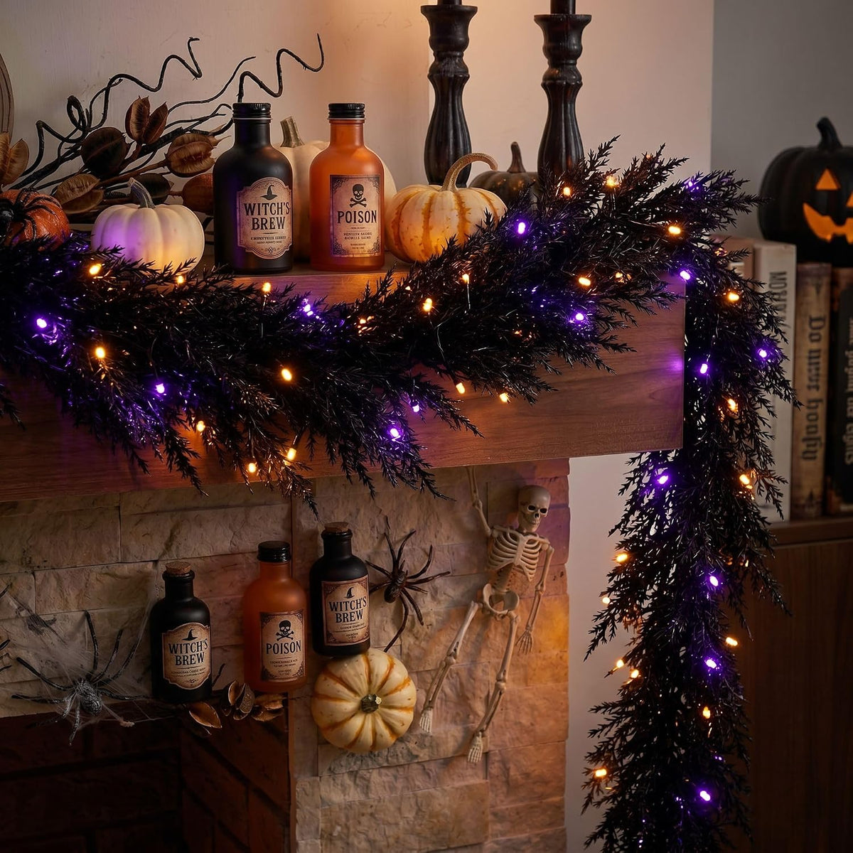 valery madelyn 9ft artificial norfolk pine halloween garland showing dimensions