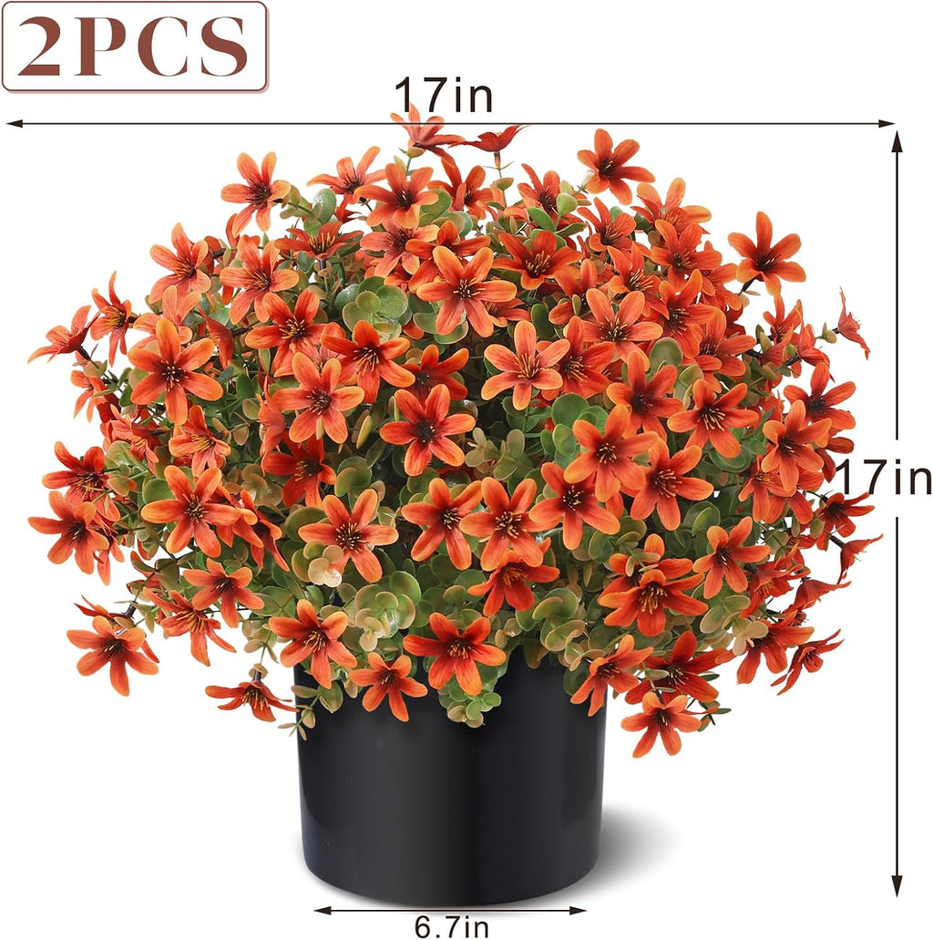 2 set fake fall eucalyptus＆campanula topiary ball tree, package contents