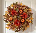 fall wreath for front door, 25inch harvest wreath, main product view