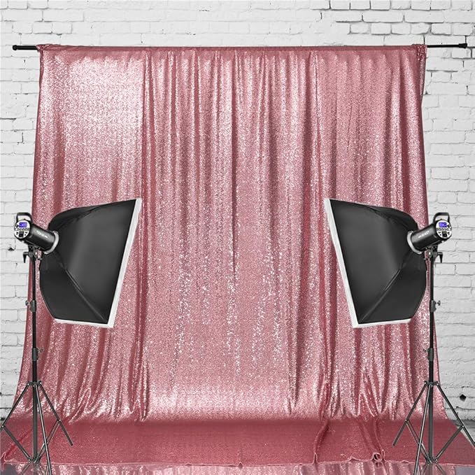 Eternal Beauty Fuchsia Pink Sequin Backdrop, 5x7 Ft Glitter Background Curtains for Shimmer Photography Party Wedding Birthday Back Drop Decor