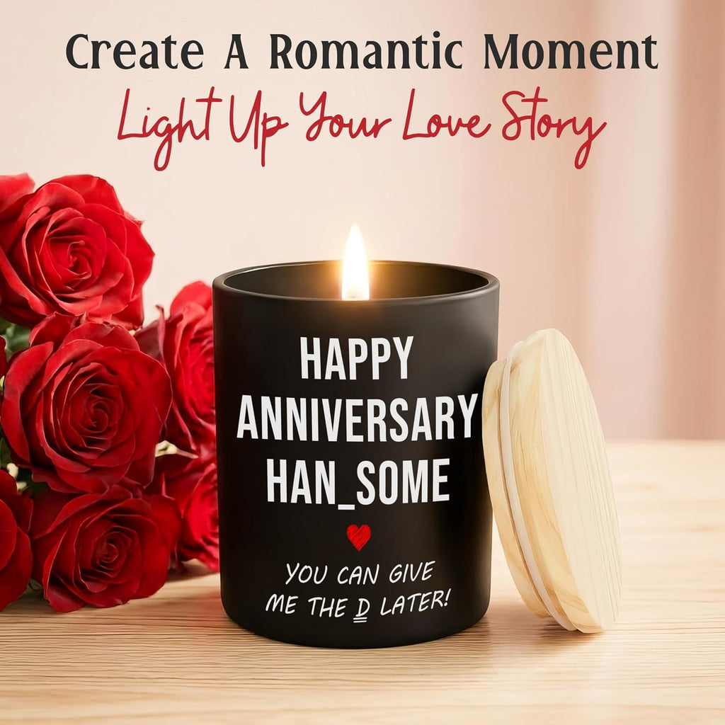 GAUDORA Funny Gifts for Him - Long Lasting Vanilla Lavender Scented Candle 10oz - 1 Year 10 Year 30th 50th Anniversary Wedding Gifts for Men Husband Him Boyfriend from Her Girlfriend Wife