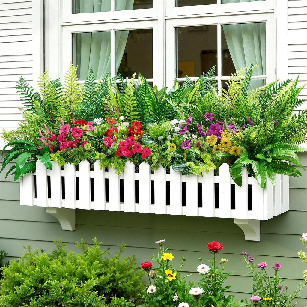 alupssuc 24 pcs artificial plants flowers for outdoors on a desk or shelf