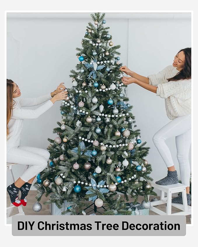 99FT Crystal Garland Strands, Acrylic Iridescent Crystal Beads String Roll, Diamond-Shaped Crystal Garland for Christmas Tree Wedding Party Decorations Beaded Curtain DIY Crafting Projects