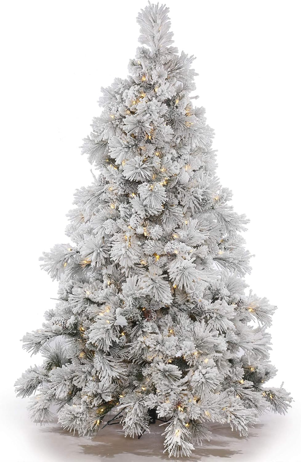 vickerman 9' flocked alberta artificial christmas tree, pure, main product view