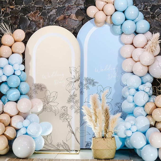 Wedding Arch Cover 7.2FT Spandex Arch Backdrop Cover Stretchy Backdrop for Wedding Birthday Party Decoration Baby Shower
