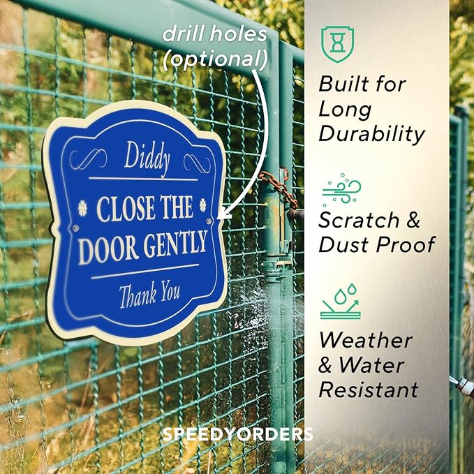 Custom Aluminum Driveway Signs - Waterproof Outdoor Metal Signs, Blue Steel 24x18 In