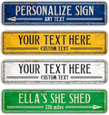 Custom Signs Outdoor Metal, Personalized Street Sign for Home Bar Wall Decor, 6x24 Inches, Indoor/Outdoor Use, Fade Resistant .040 Aluminum
