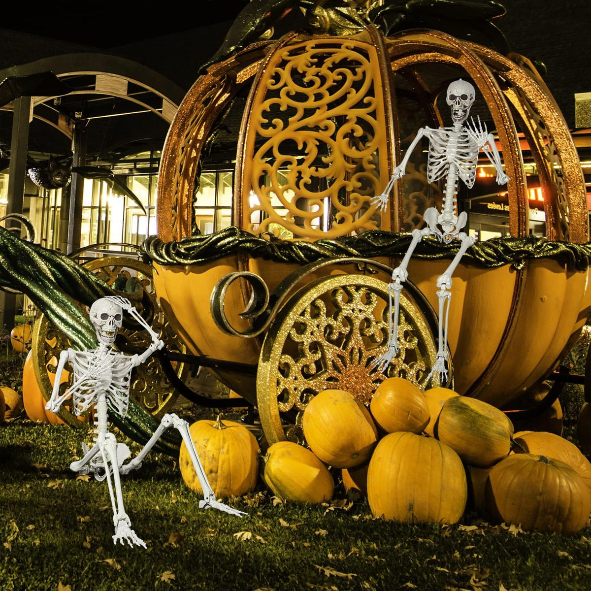 5.4ft Posable Halloween Skeleton - Full Body Life Size Skeleton Bones with Mo...