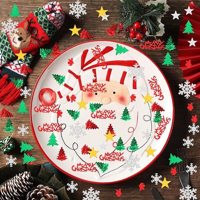4800pcs Christmas Confetti,Xmas Table Confetti Snowflake Santa Claus Metallic Foil Sequins Glitter Table Scatters for Party Decoration
