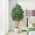 verinatural 8ft artificial ficus tree with white plante&real, main product view