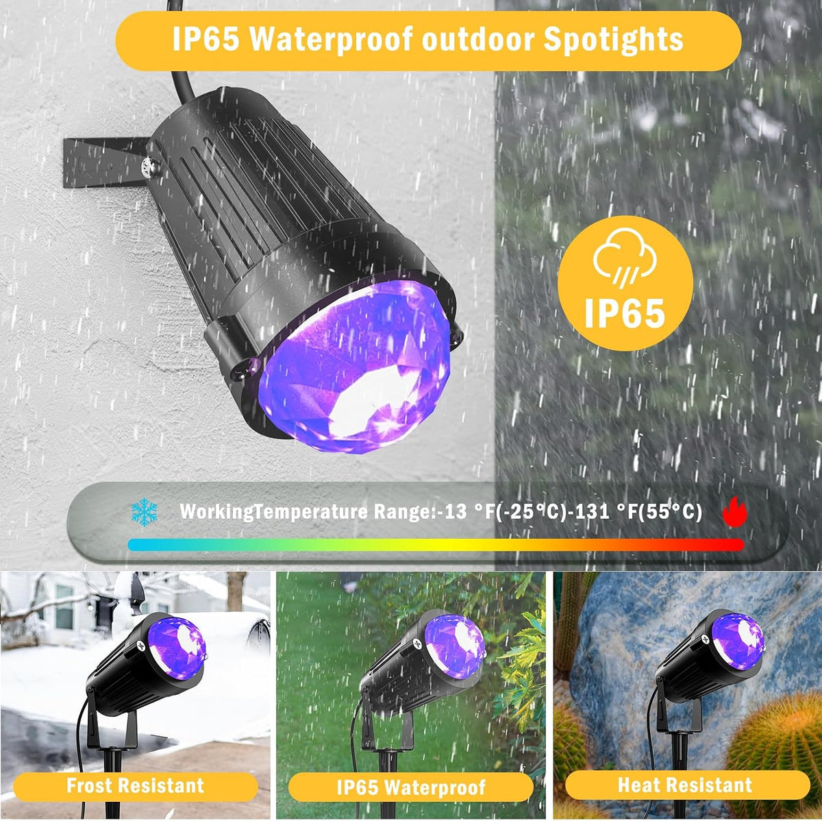 Halloween Christmas LED Spot Lights Outdoor Black Light Projector, 12W Color ...