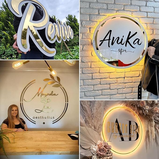 Custom Business Logo Neon Sign for Personalized Company Store UV Metal Acylic LED Backlit Shop Name Light Signo Office Company Logo Néon for Coffee Shop Salon Studio Signs