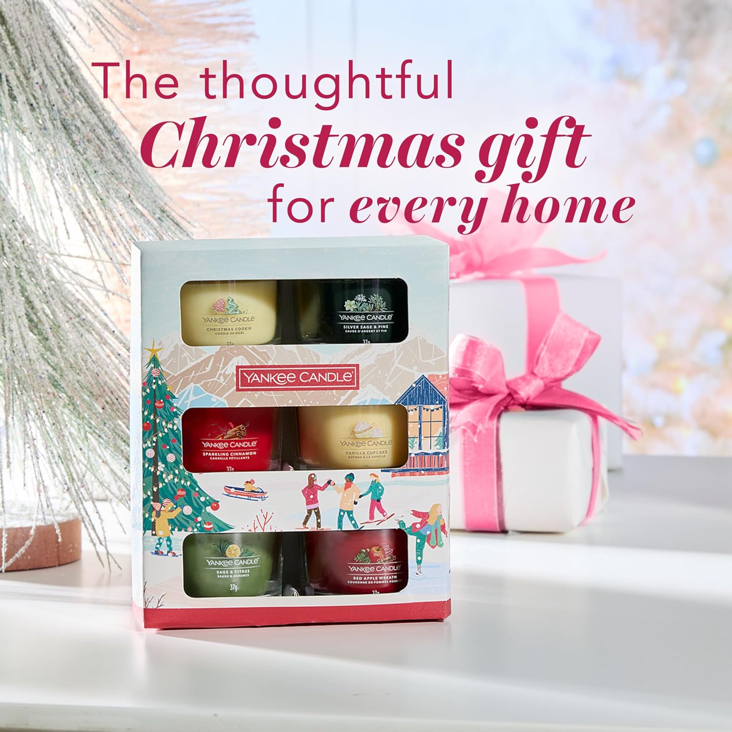 Yankee Candle Christmas Scented Candles Gift Set, 6 Filled Mini Votive Candles, Après Ski Collection, Perfect Christmas Gifts for Women