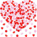 Fangoo 180PCS Red Pink Acrylic Heart Ornaments Mini Acrylic Heart Rose Flower Lips Gems for Valentine Vase Filler Decor for Table Scatter Engagement Valentine's Day Wedding Anniversary Party