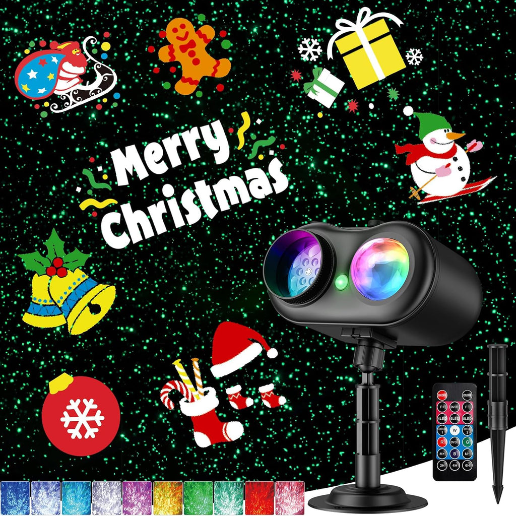 christmas projector lights outdoor, 3 in 1 holiday, main product view