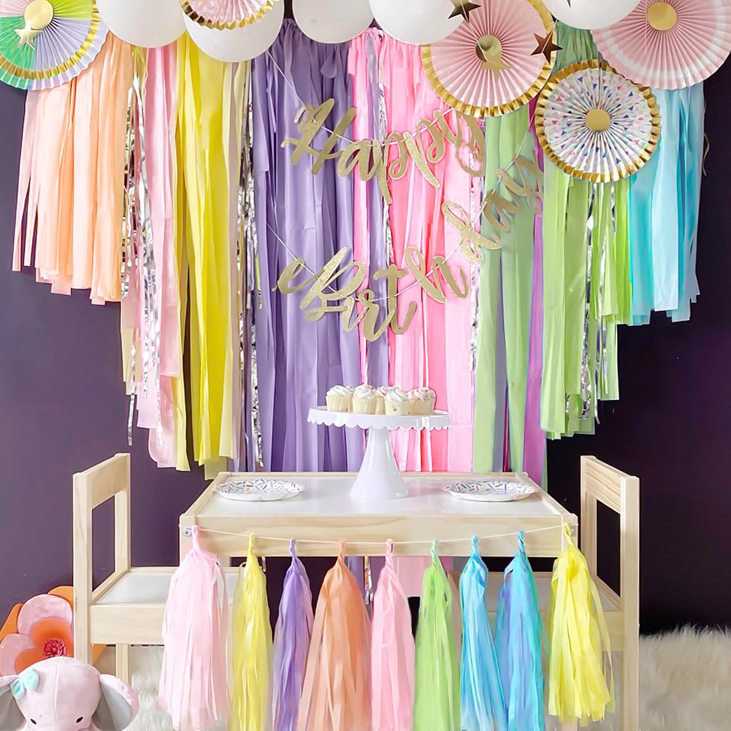 Crepe Paper Streamers 6 Rolls Pastel Rainbow Streamers for Birthday Baby Shower Gender Reveal Wedding Graduation Party Monther's Day Easter Decorations DIY Crafts