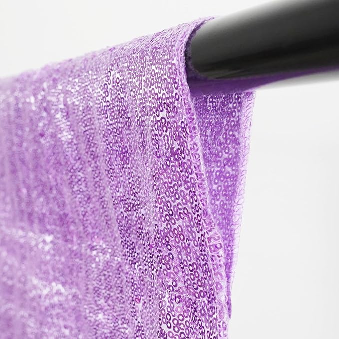 Poise3EHome 10Ft x 10Ft Lavender Sequin Backdrop, Glitter Thick Satin Sequin Background Drapes, Sparkly Opaque Photography Curtain Backdrop for Wedding Party Holiday Festival Decor