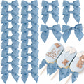 Dusty Blue Gift Bows 36 PCS 4.5 Inch Pre-Made Grosgrain Bows with Twist Tie for Gift Wrapping Baby Shower Wedding Event Decor Treat Bags Craft Presents Boxes Wreath Making Birthday Party