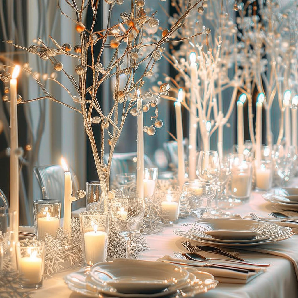 MTLEE 54 Pcs Unity Candles Set for Christmas Unity 4" 5" 6" White Pillar and 10'' Taper Candles Bulk Ceremony Wedding Decorations Accessories for Banquet Party Centerpiece Dining Home Decor