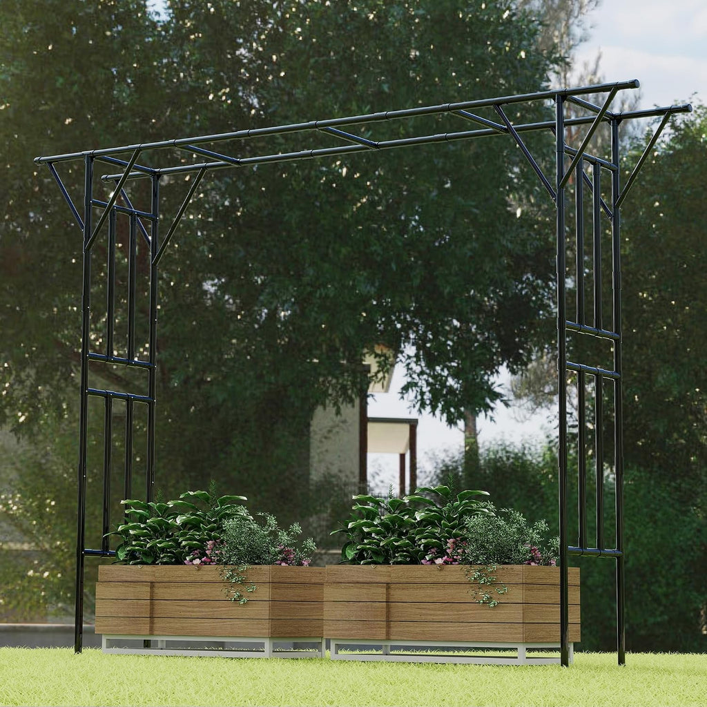 flat top garden arch trellis 11ft x 9ft, main product view