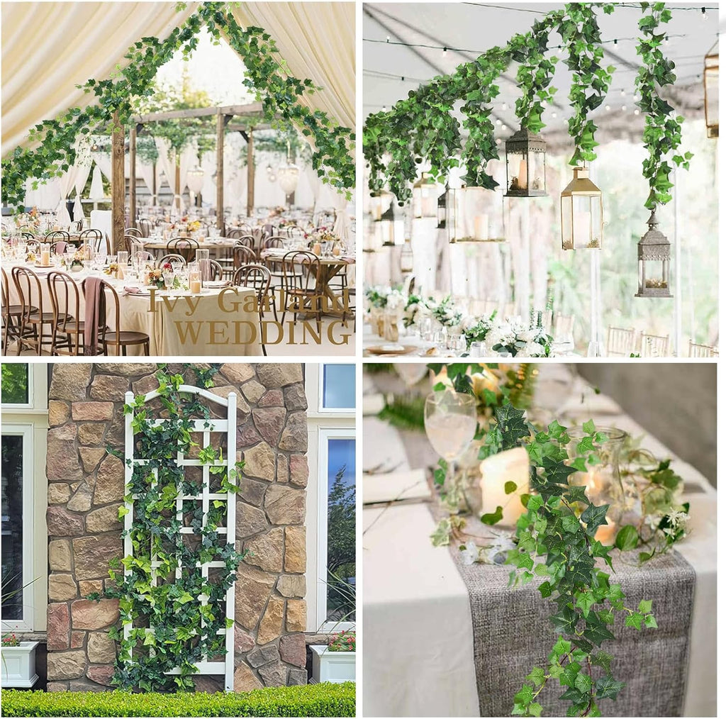 recutms 6strand artificial ivy greenery garland silk fake shown in use