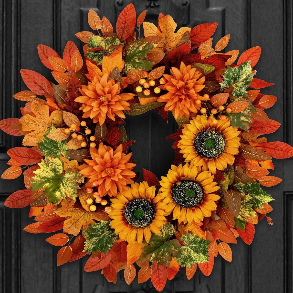 waipfaru fall wreaths for front door,22 inch autumn, main product view