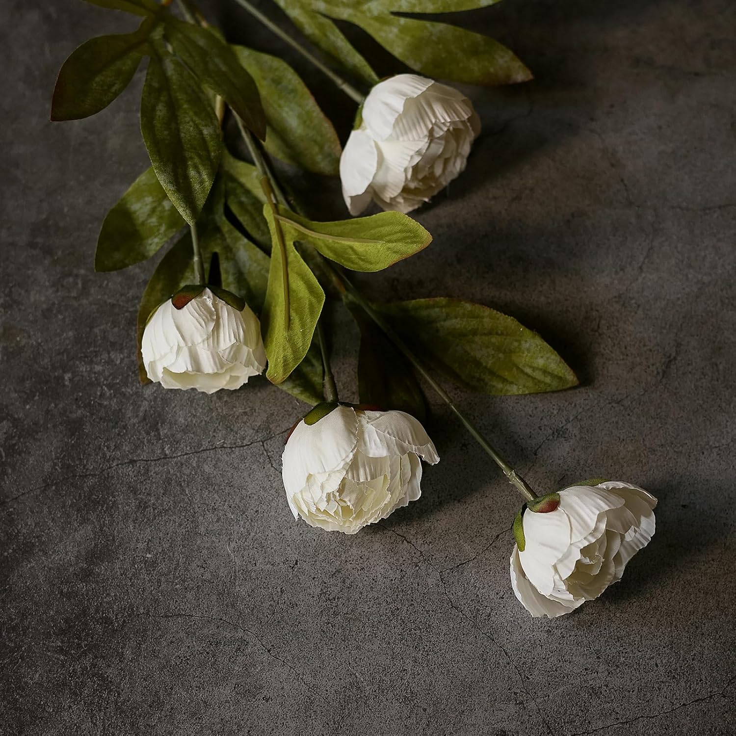 VIERENA 6 Pcs Faux Silk Peony Artificial Flowers for Vase -27", Bulk Fake Peonies Branches with Stems for DIY Bouquet Centerpieces Wedding Fillers Arrangements Shower Decorations (Cream)
