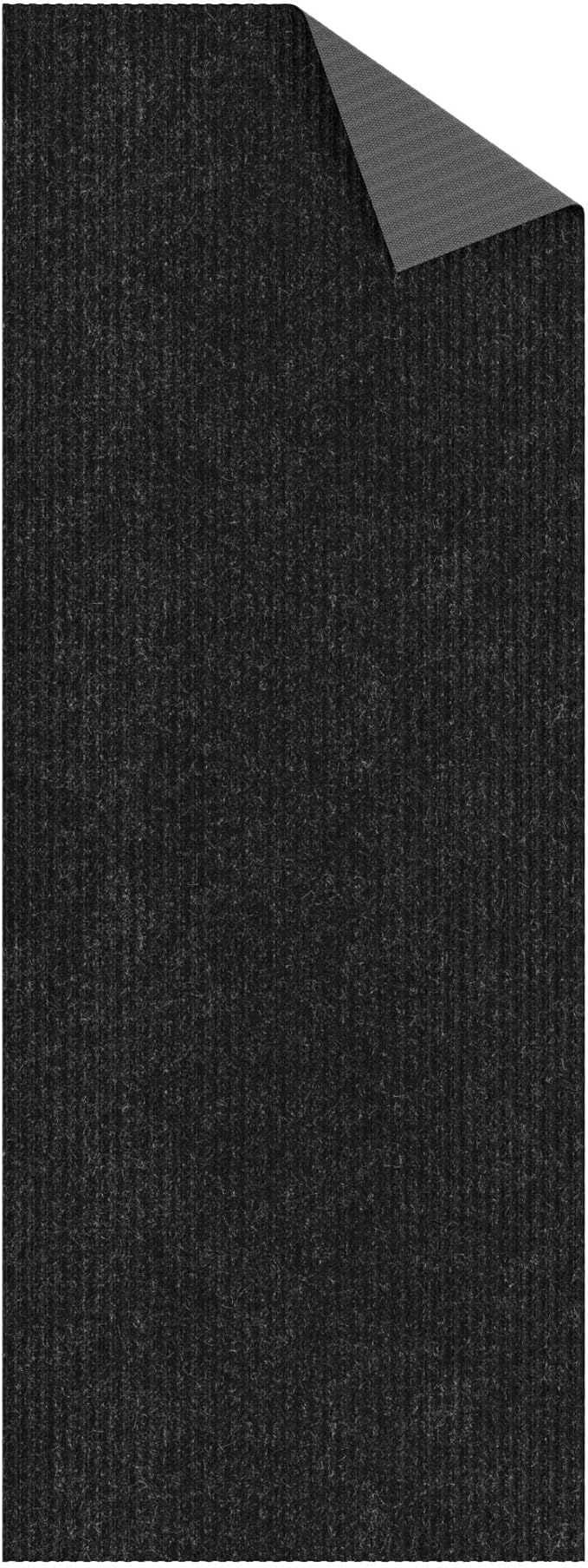 Ottomanson 3'11" x 30' Hallway Runner with Scraper Pile - Extra Durable Non-Slip Rug Mat for Indoor & Outdoor Use - Ideal for Kitchen, Entryway & Garage - High-Traffic Carpet, Black