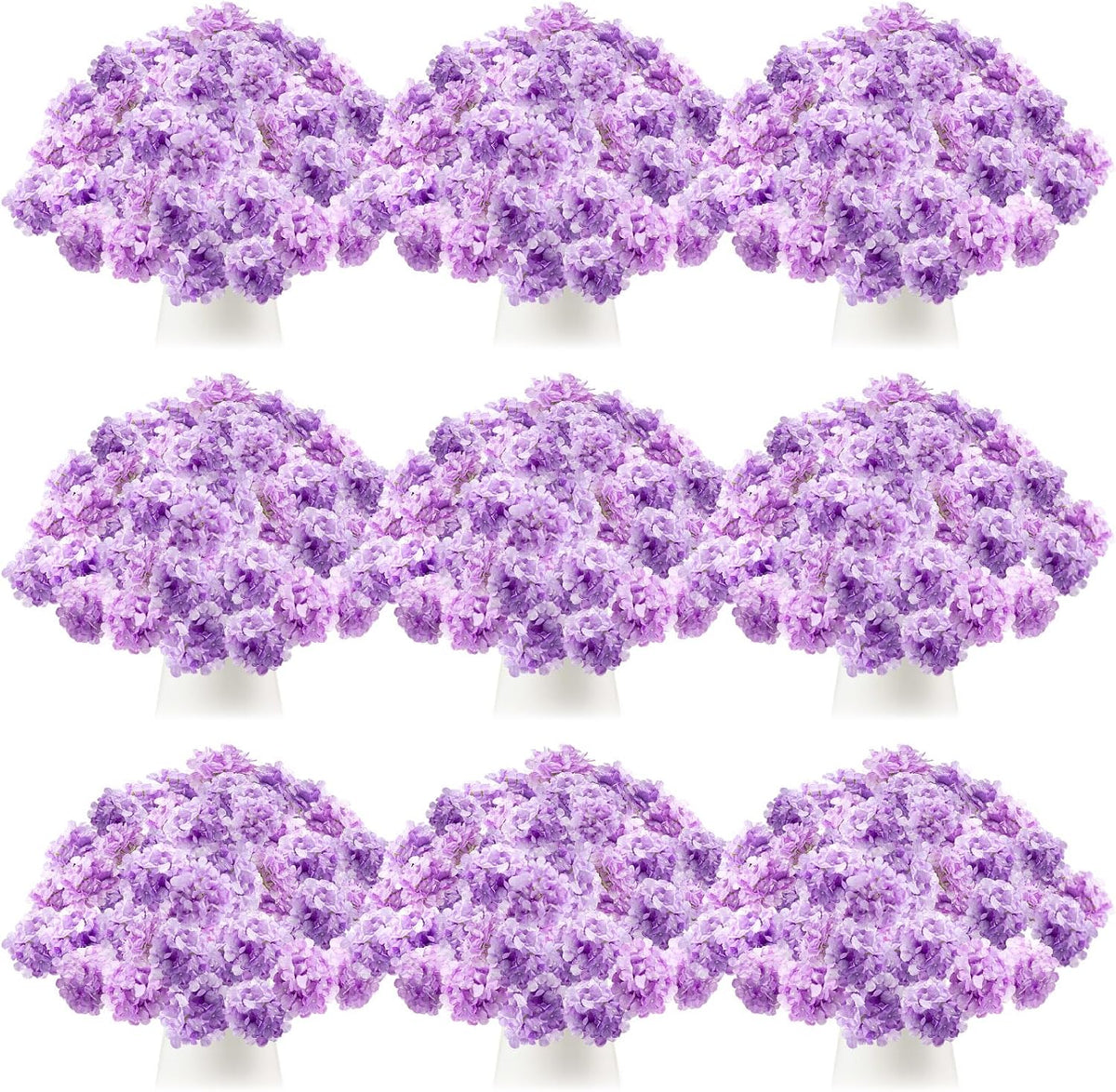 Tigeen 100 Pcs Lavender Hydrangea Artificial Flowers Bulk, 7.48 Inch